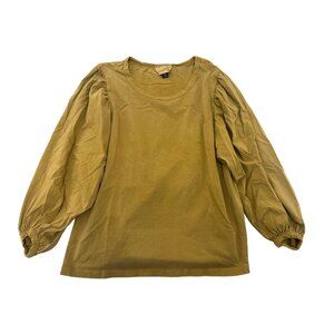 Universal Thread Blouse Top Medium Womens Mustard Yellow Long-Sleeve Casual Top